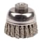 Weiler 2-3/4" Single Row Knot  Cup Brush.020" Stainless , 3/8"-24 UNF Nut 13256 - alternate 1